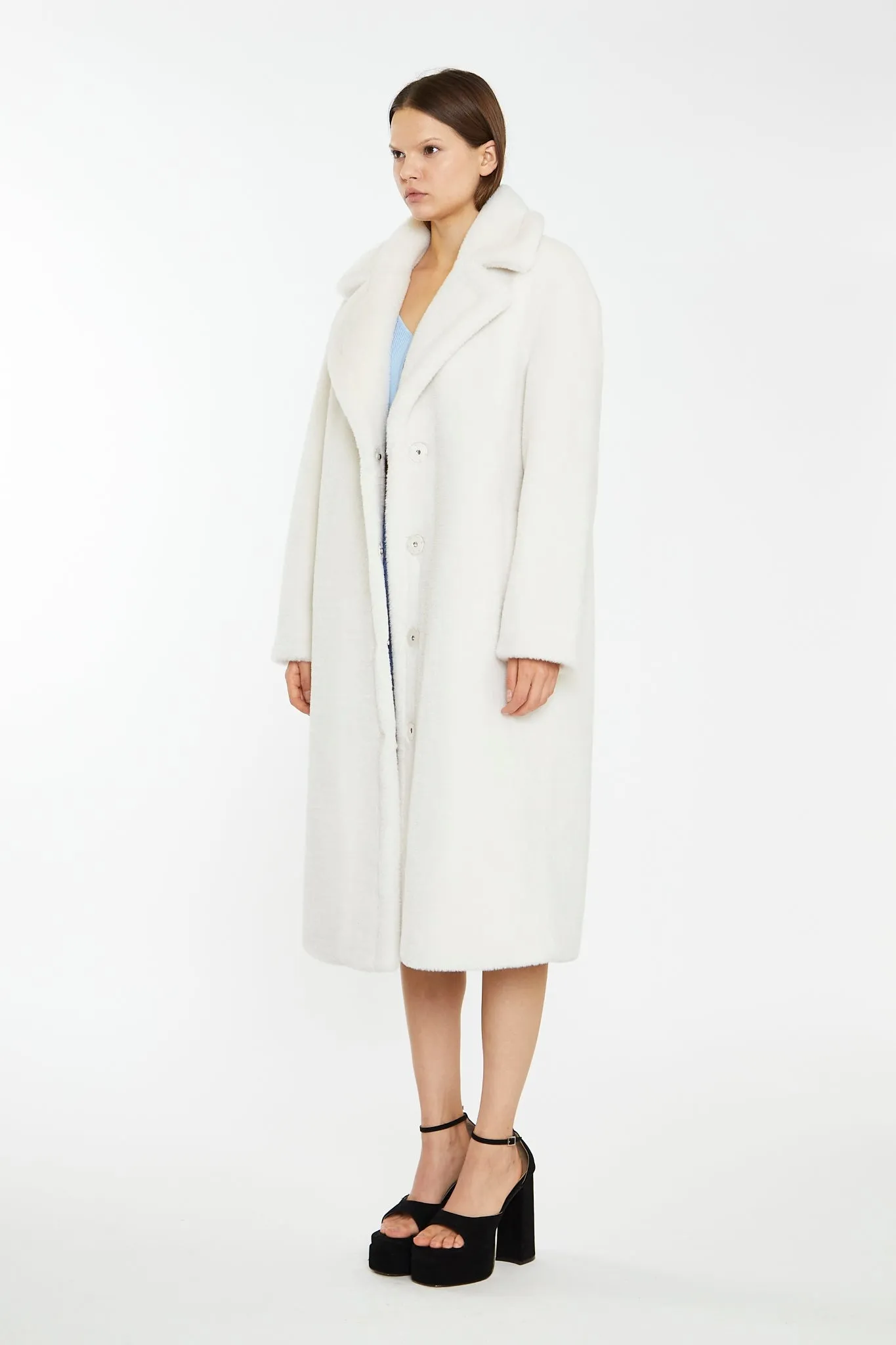 Winter White Longline Faux Fur Coat sold by Glamorous product image thumbnail 4