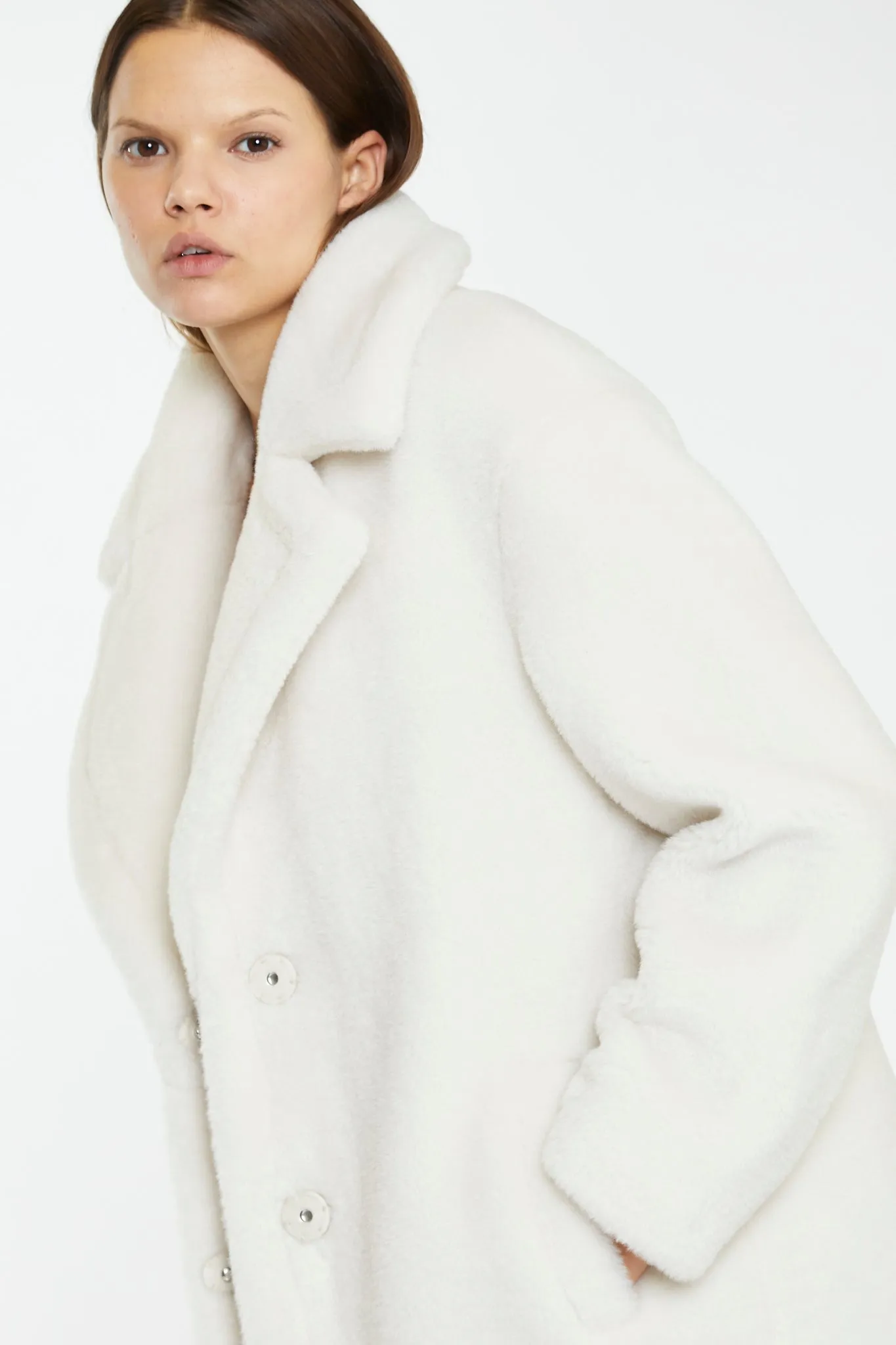 Winter White Longline Faux Fur Coat sold by Glamorous product image thumbnail 3