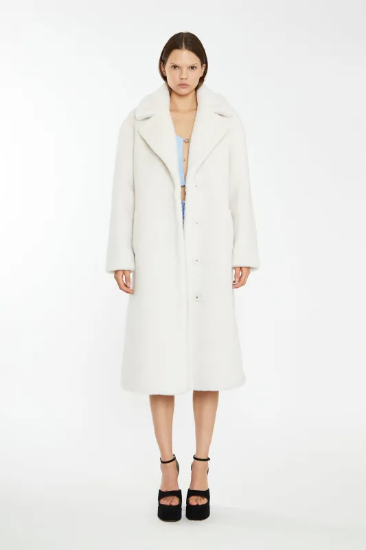 Winter White Longline Faux Fur Coat sold by Glamorous