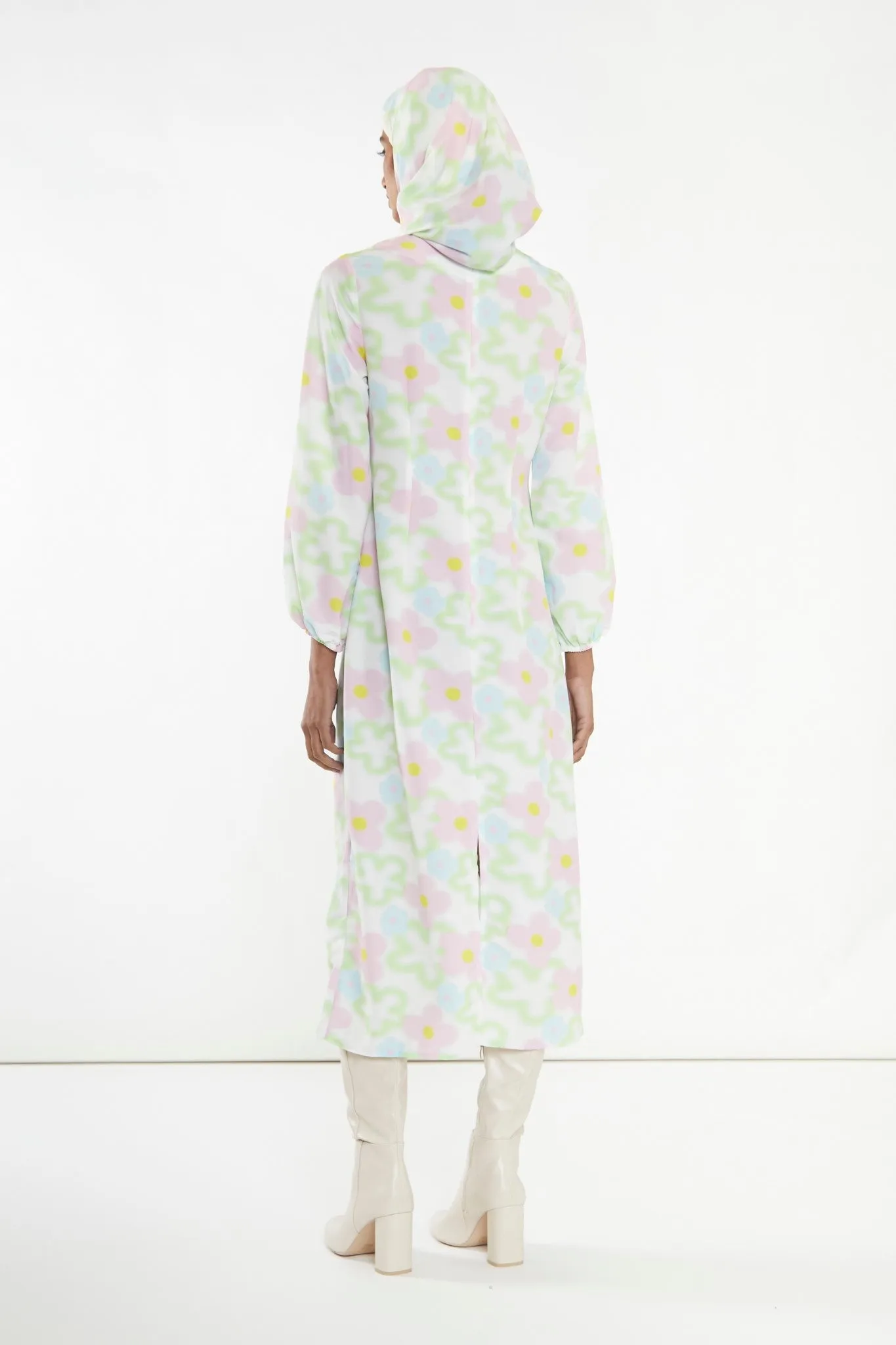 Multi Blurred Floral Long-Sleeve Midi-Dress sold by Glamorous product image thumbnail 2