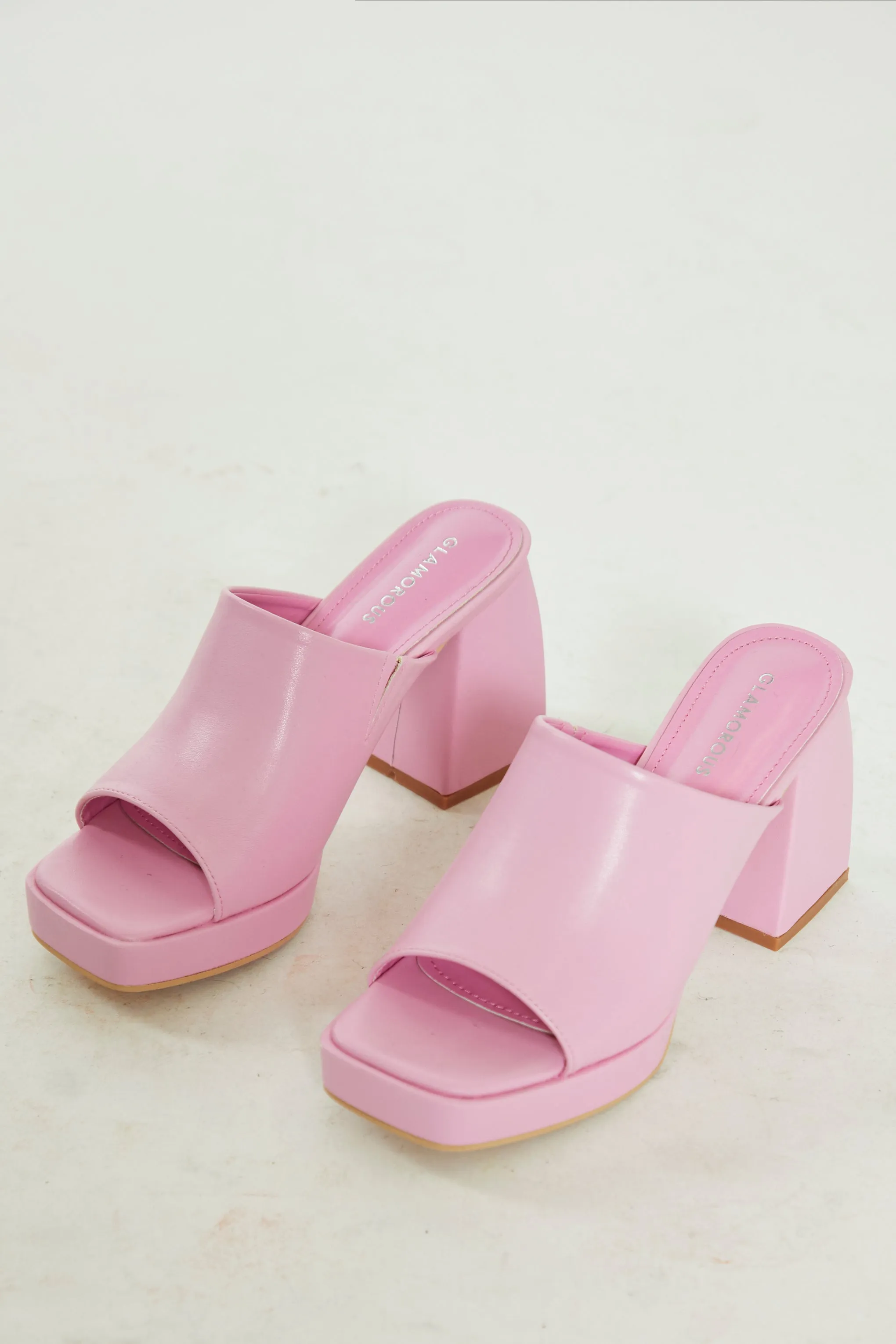 Glamorous Pink PU Block Heel Mules sold by Glamorous product image thumbnail 2