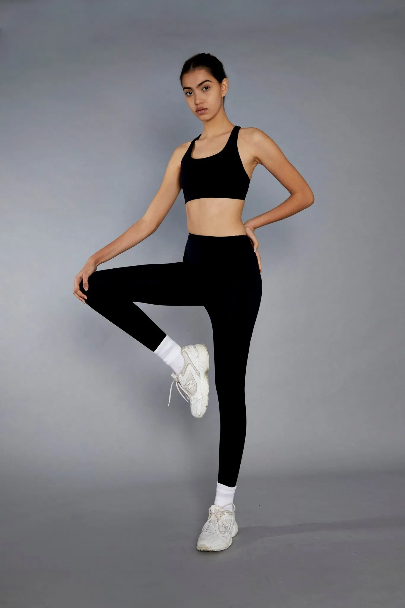 Black High Waisted Gym Leggings sold by Glamorous