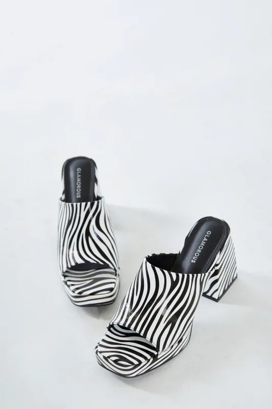 Glamorous Zebra Print Block Heel Mules sold by Glamorous