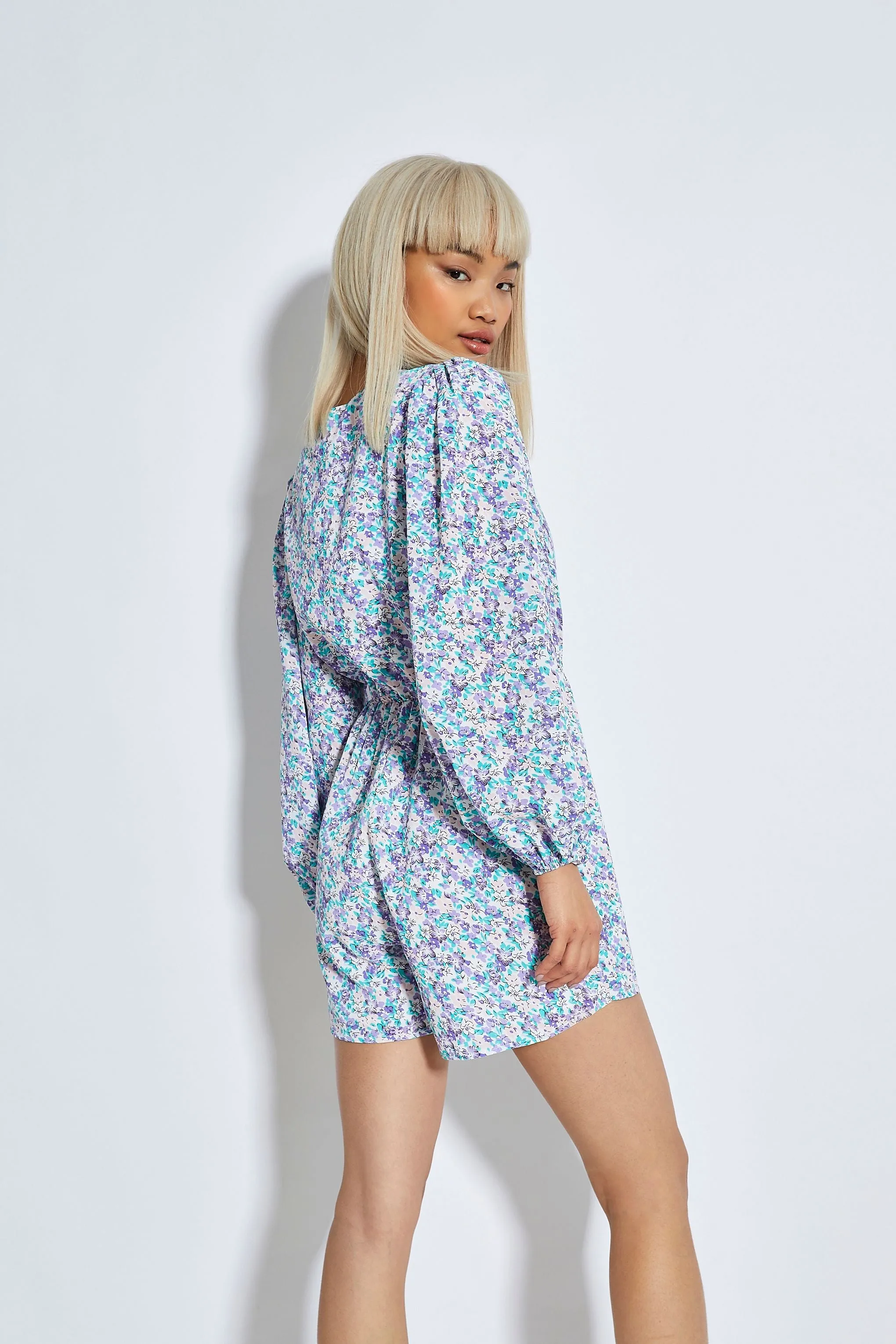 Glamorous Lilac Blue Ditsy Playsuit sold by Glamorous product image thumbnail 3