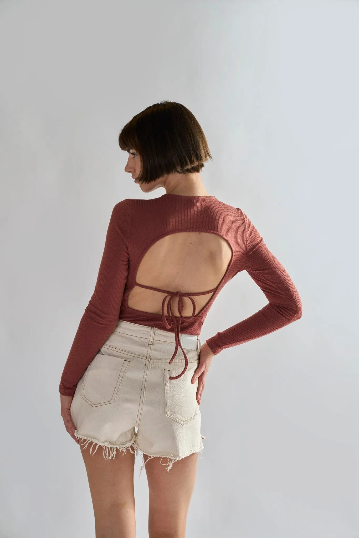 Glamorous Ecru High waisted Denim Shorts sold by Glamorous product image thumbnail 2