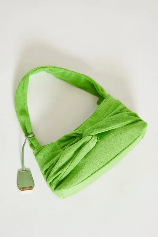 Glamorous Bright Green Towel Knot Detail Shoulder Bag made by Glamorous