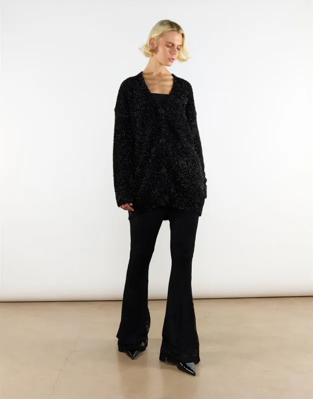 Flared Trousers - Black Lace sold by Glamorous