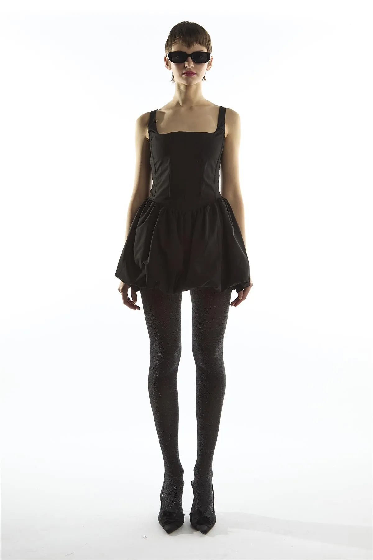 Bubble Hem Mini Dress - Lottie Black sold by Glamorous