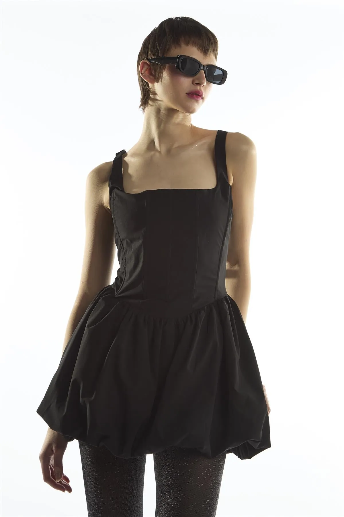 Bubble Hem Mini Dress - Lottie Black sold by Glamorous product image thumbnail 3