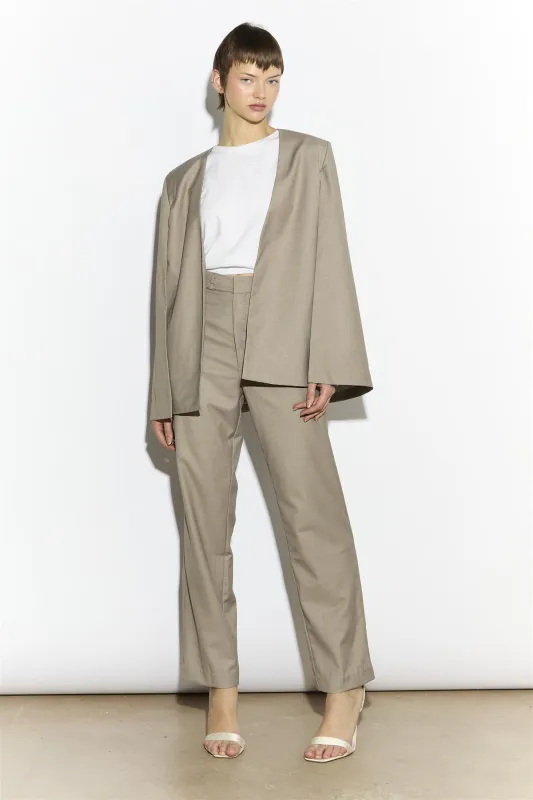 Taupe-Grey Tapered Crop-Trousers made by Glamorous