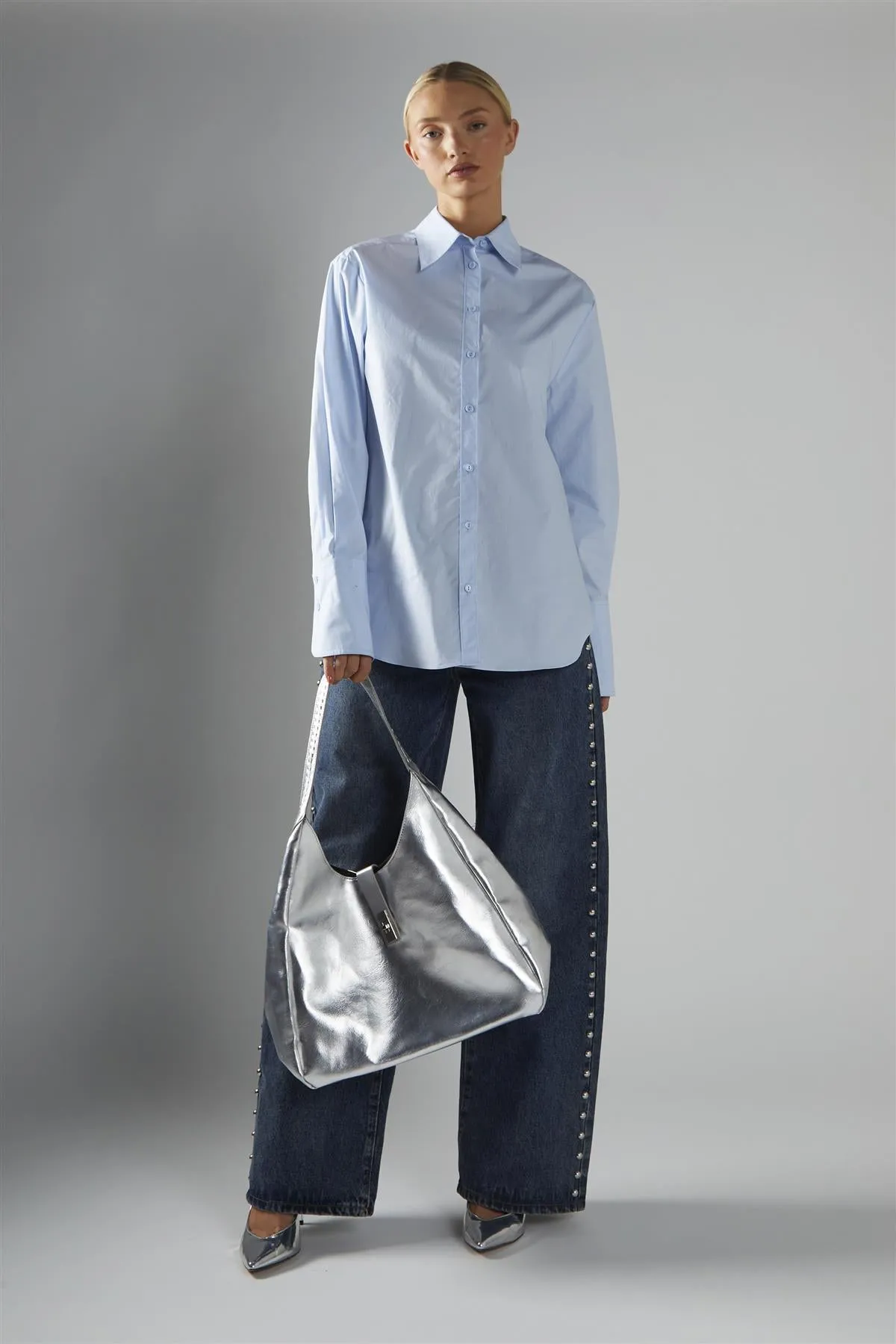 Oversized Shirt - Light Blue sold by Glamorous product image thumbnail 3