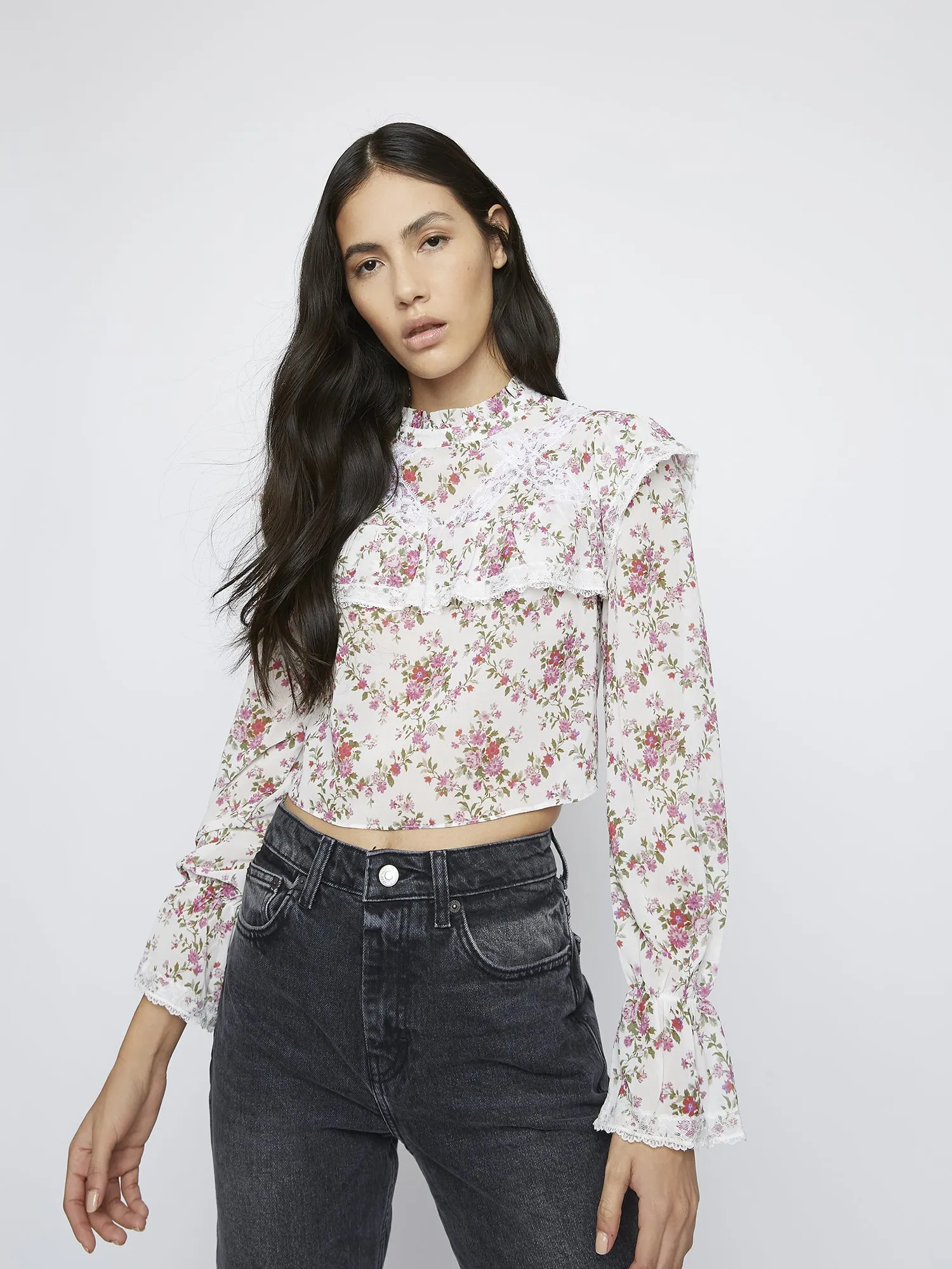 Glamorous Romantic Floral Chiffon Top sold by Glamorous