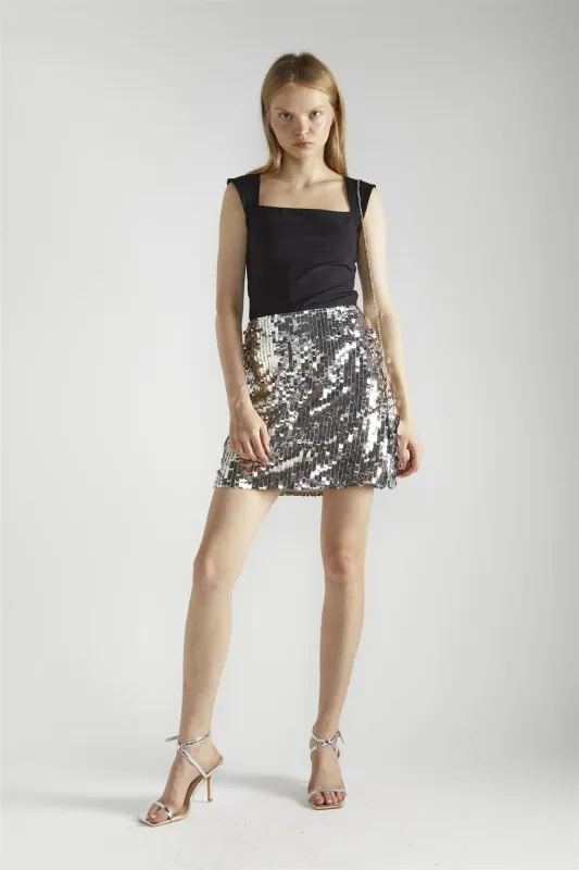 Black Square-Neck Top sold by Glamorous