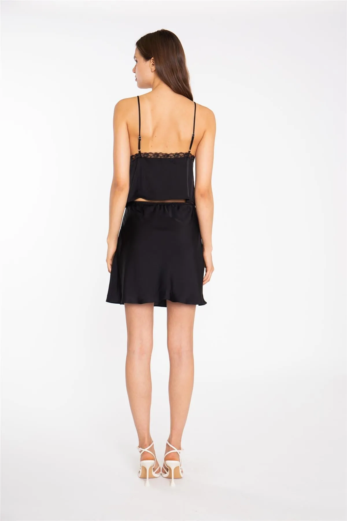 Black-Satin Button-Front Cami-Top sold by Glamorous product image thumbnail 2