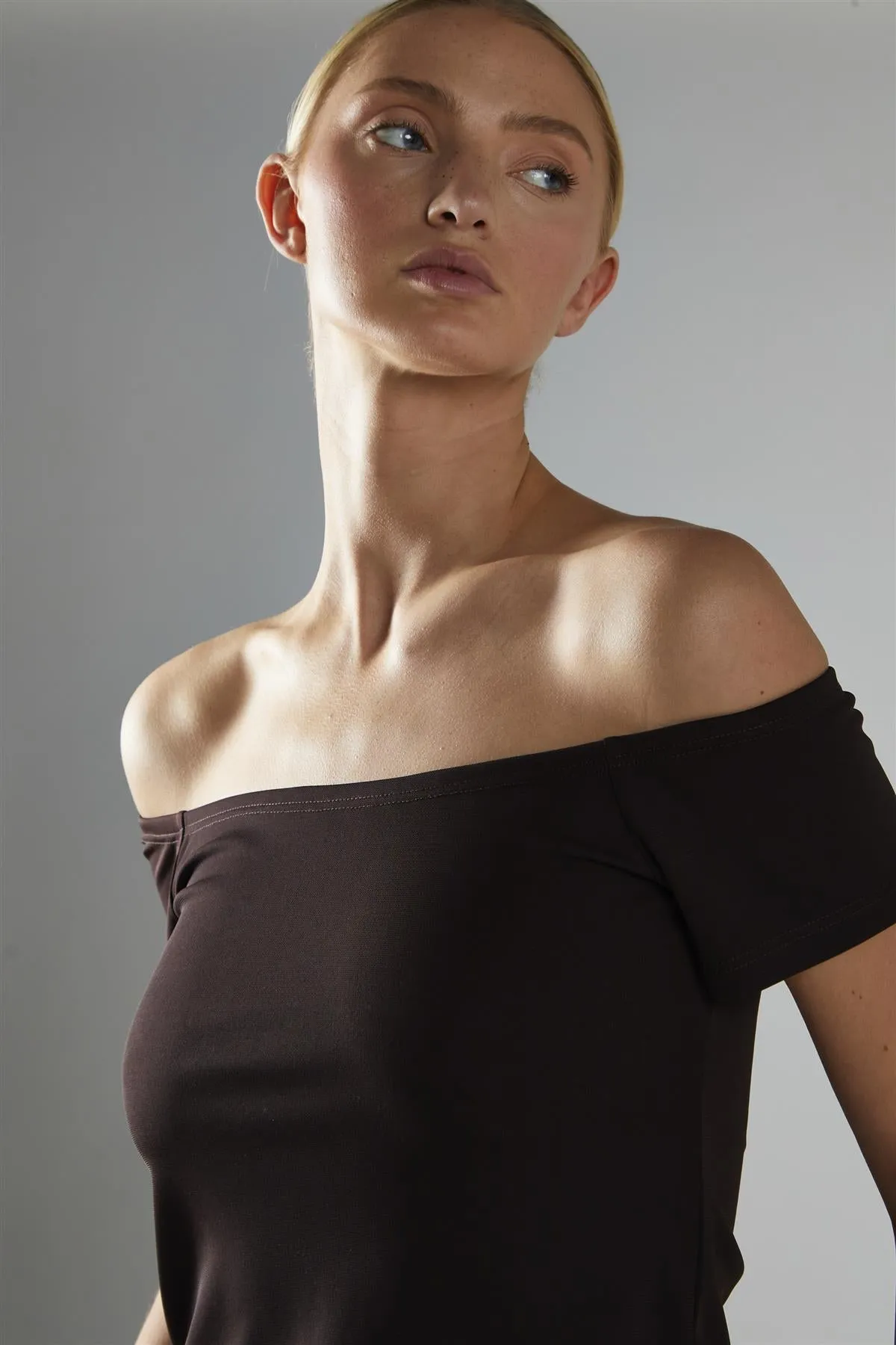 Bitter-Chocolate Bardot Top sold by Glamorous product image thumbnail 3