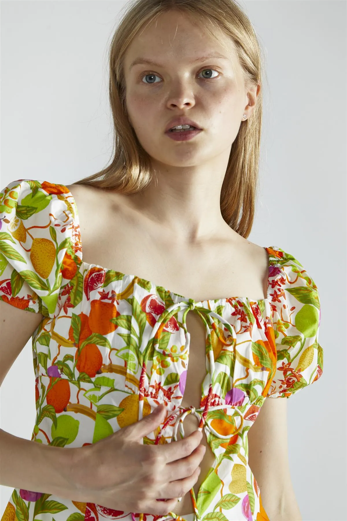 Multi-Fruit Front-Tie Short Sleeve-Top sold by Glamorous product image thumbnail 4