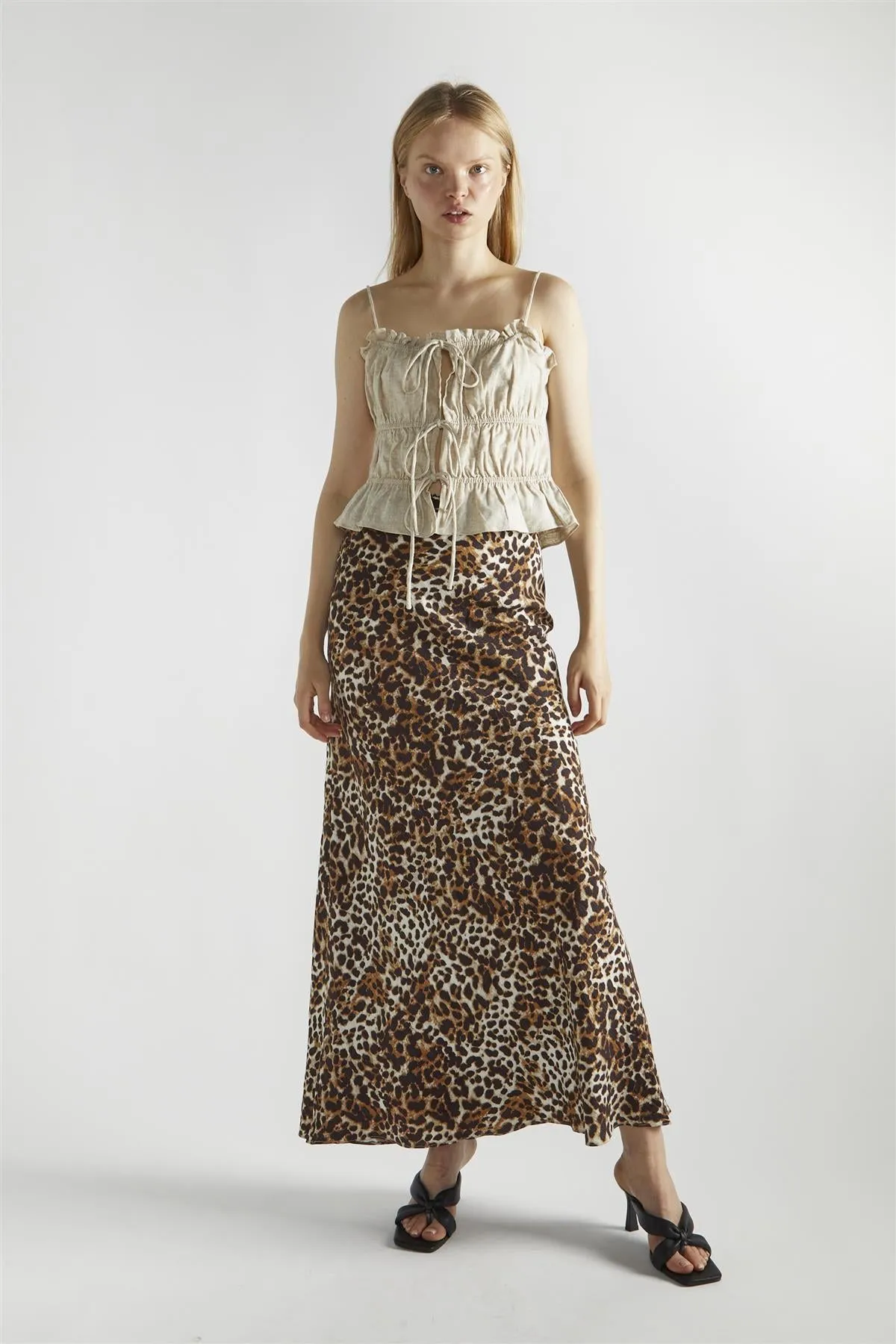 Natural Tie-Front Tops sold by Glamorous