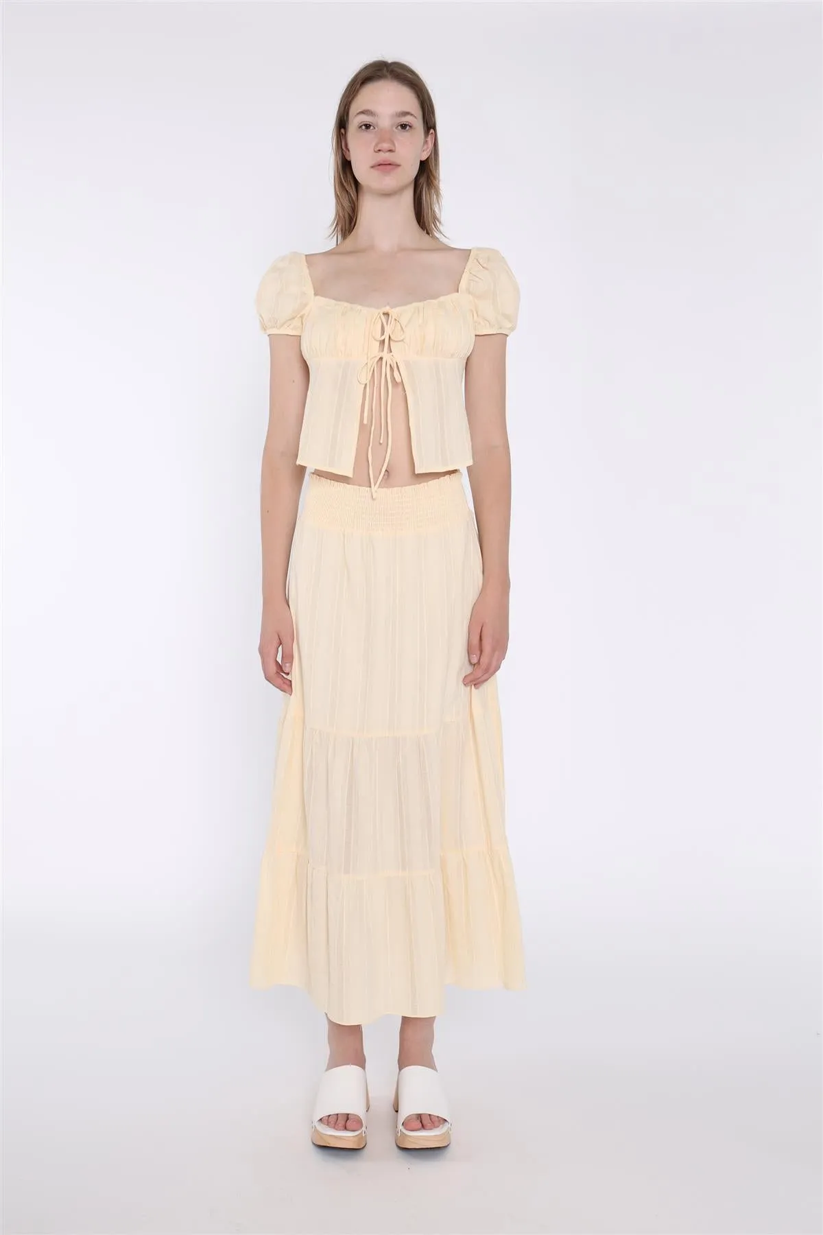 Pale-Lemon Tie-Front Top sold by Glamorous product image thumbnail 3