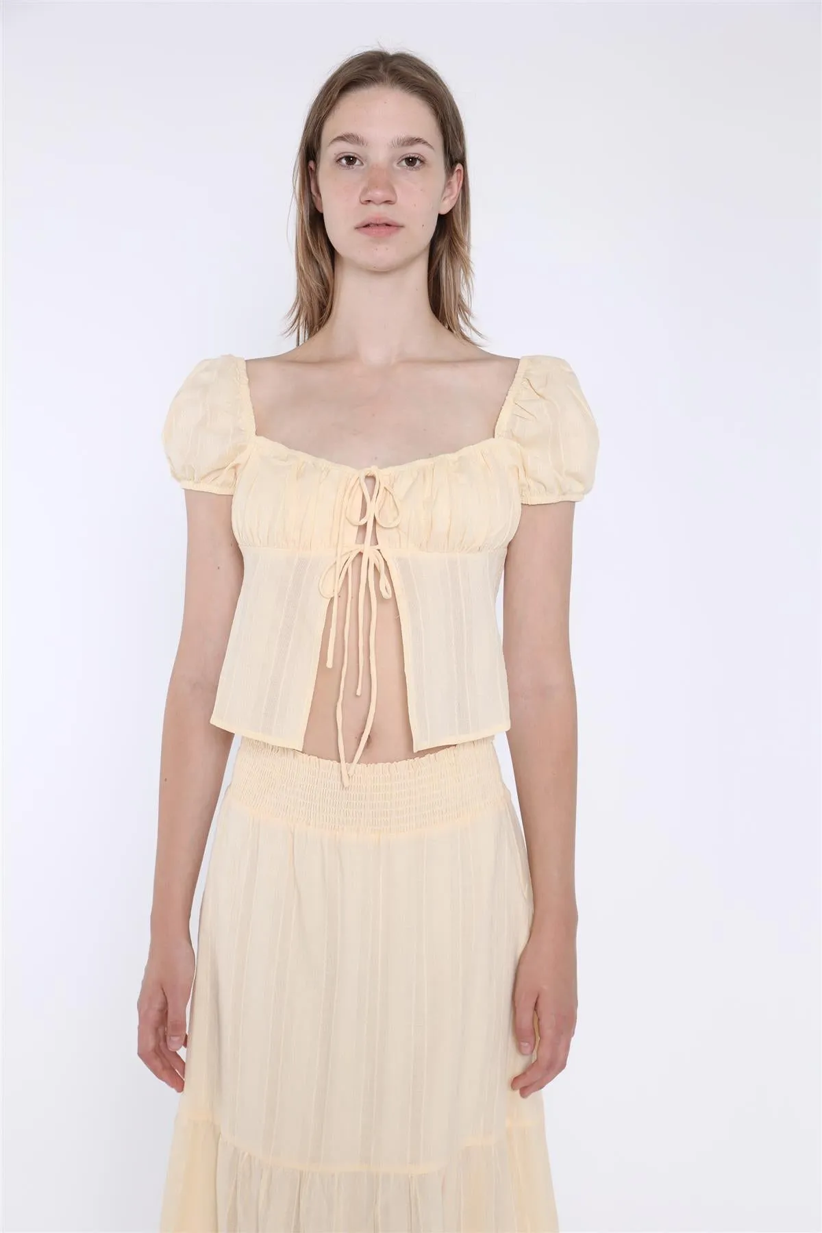 Pale-Lemon Tie-Front Top sold by Glamorous product image thumbnail 5