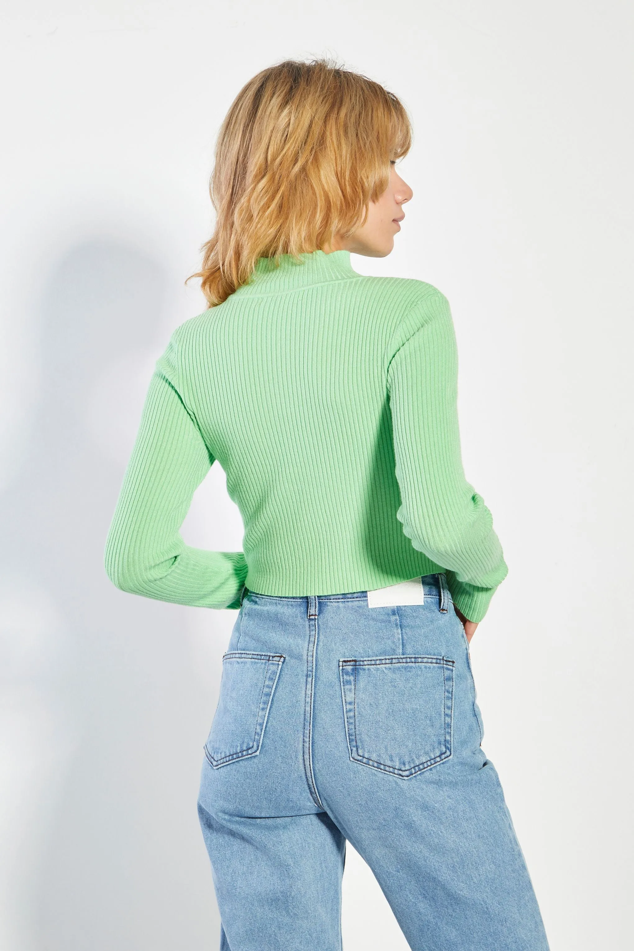 Glamorous Bright Sage High Neck Jumper sold by Glamorous product image thumbnail 4