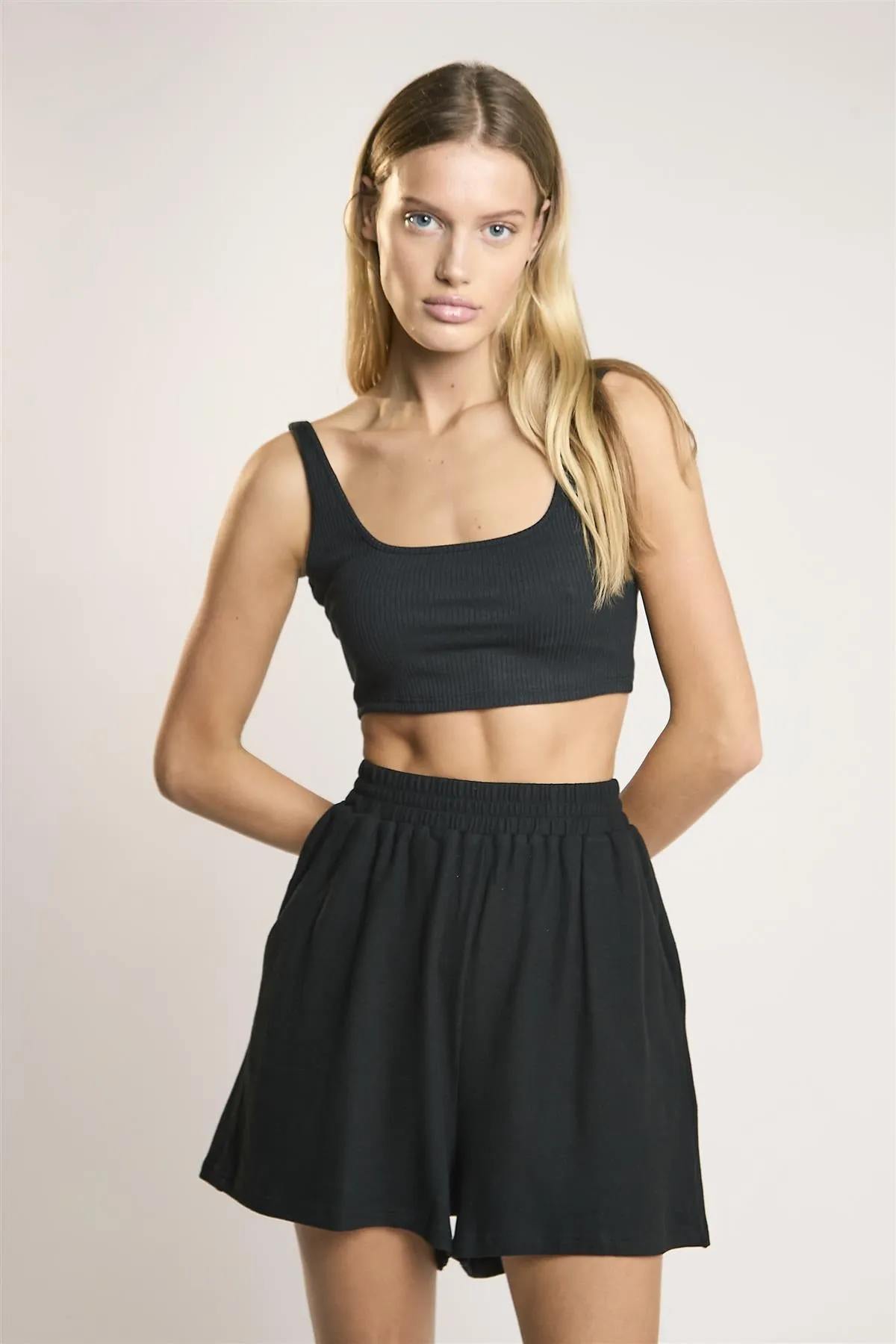 Black High Waist Mini-Shorts sold by Glamorous product image thumbnail 3