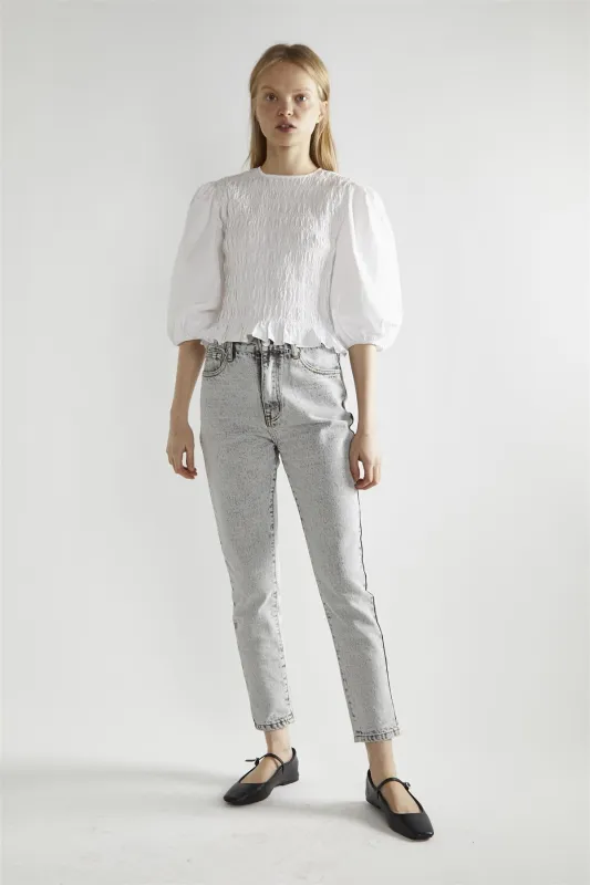 White Shirred Top made by Glamorous