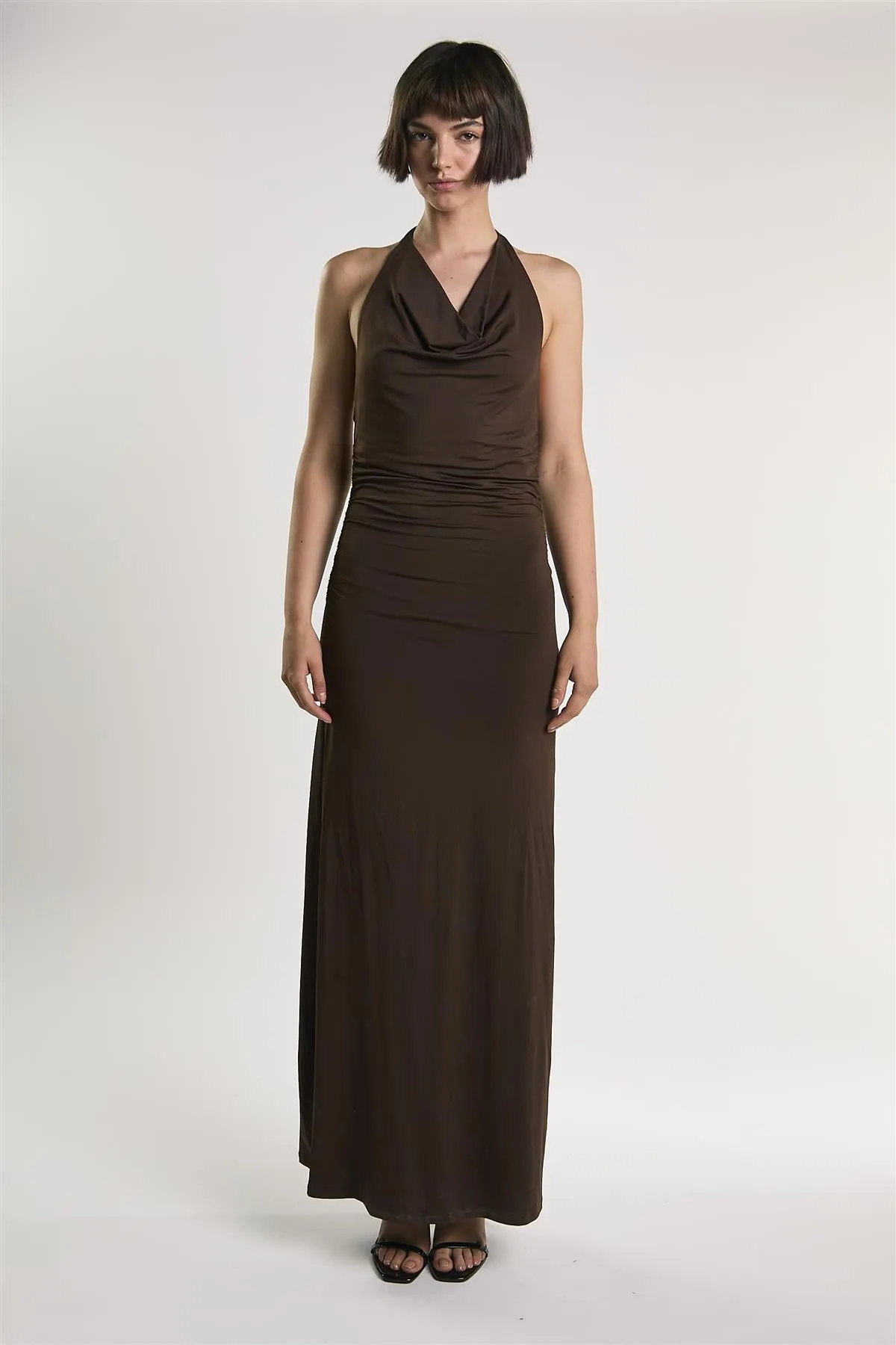 Chocolate Cowl Neck Maxi Dress sold by Glamorous product image thumbnail 4