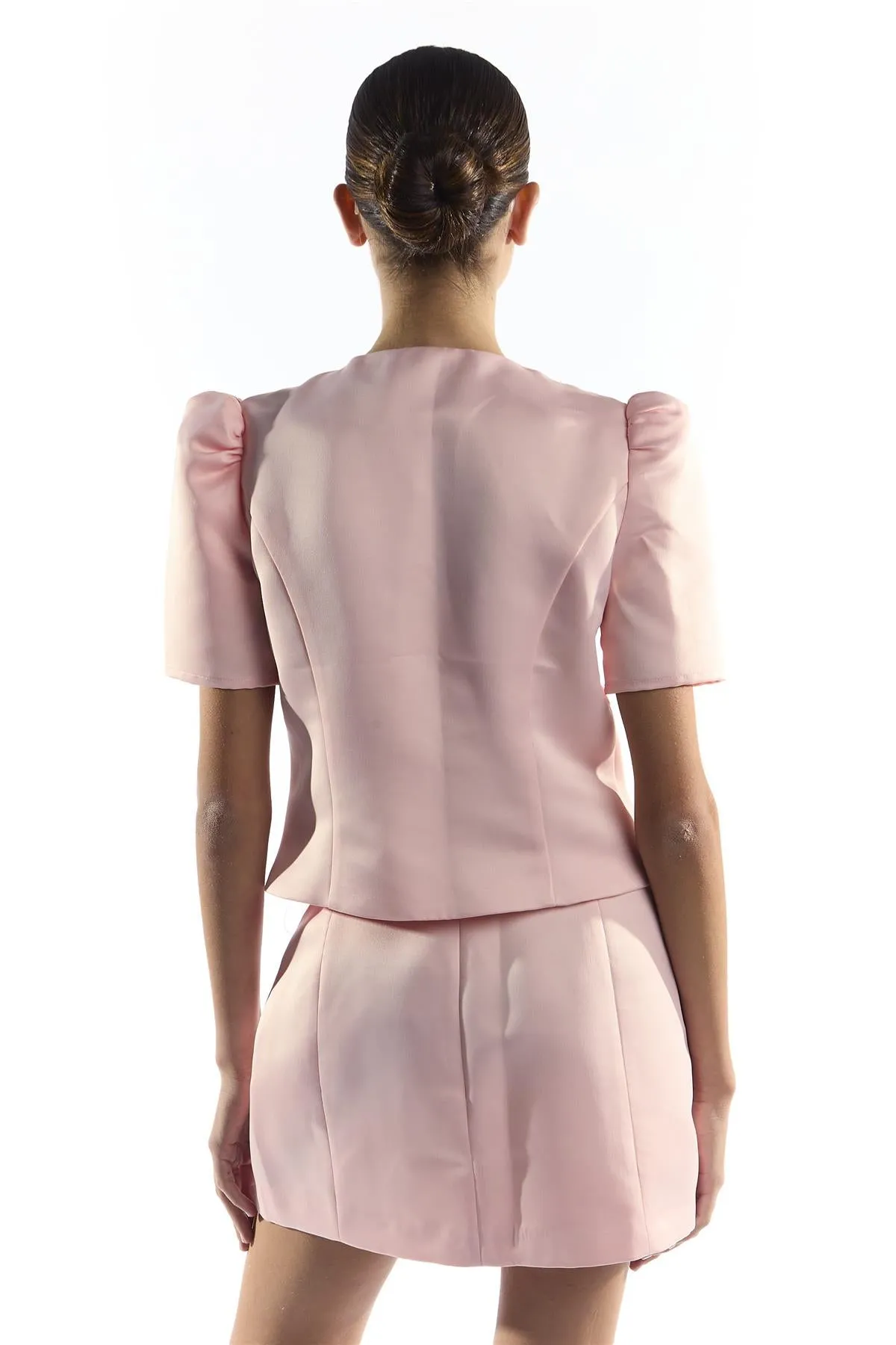 Light Pink Button Through Structured Blouse sold by Glamorous product image thumbnail 4