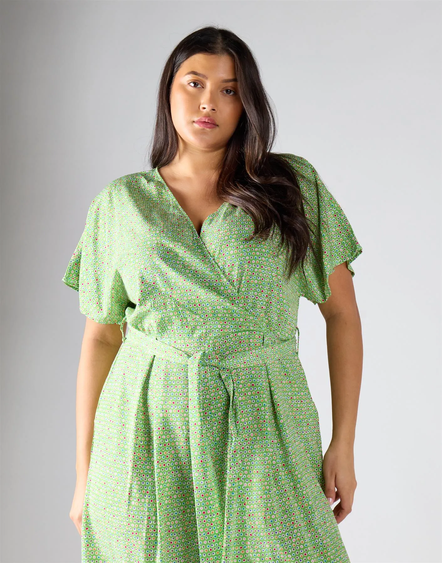 Glamorous Curve Green Multi Dot Jumpsuit sold by Glamorous product image thumbnail 2