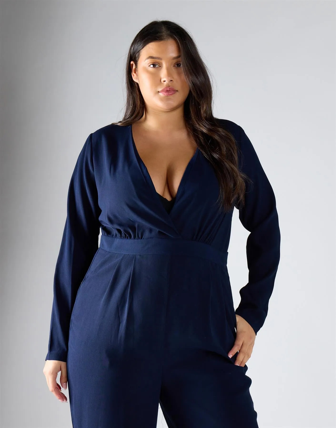 Glamorous Curve Navy Jumpsuit sold by Glamorous product image thumbnail 2