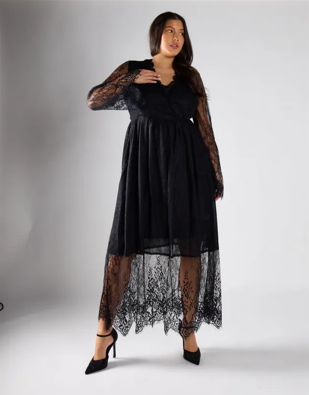 Glamorous Curve Black  Maxi Dress made by Glamorous