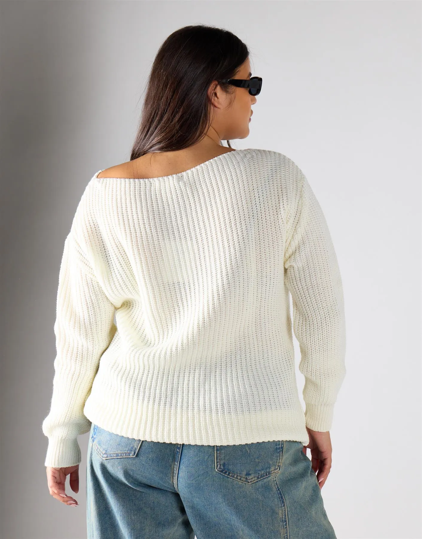 Glamorous Curve Cream Knitwear Jumper sold by Glamorous product image thumbnail 4