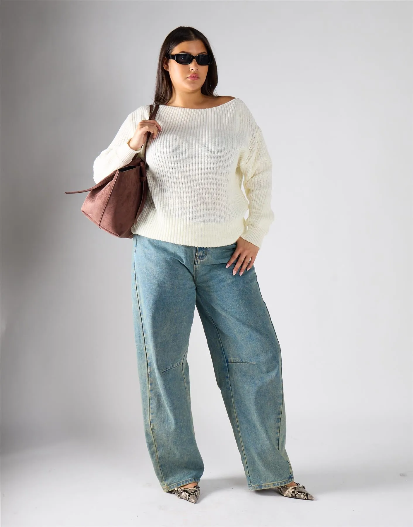 Glamorous Curve Cream Knitwear Jumper sold by Glamorous product image thumbnail 2