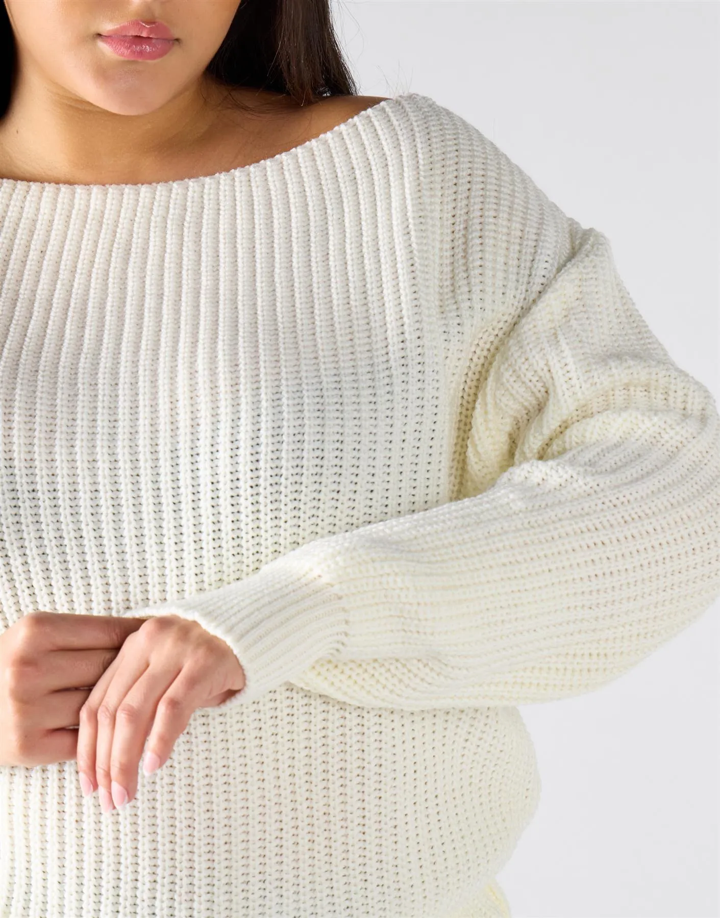 Glamorous Curve Cream Knitwear Jumper sold by Glamorous product image thumbnail 3