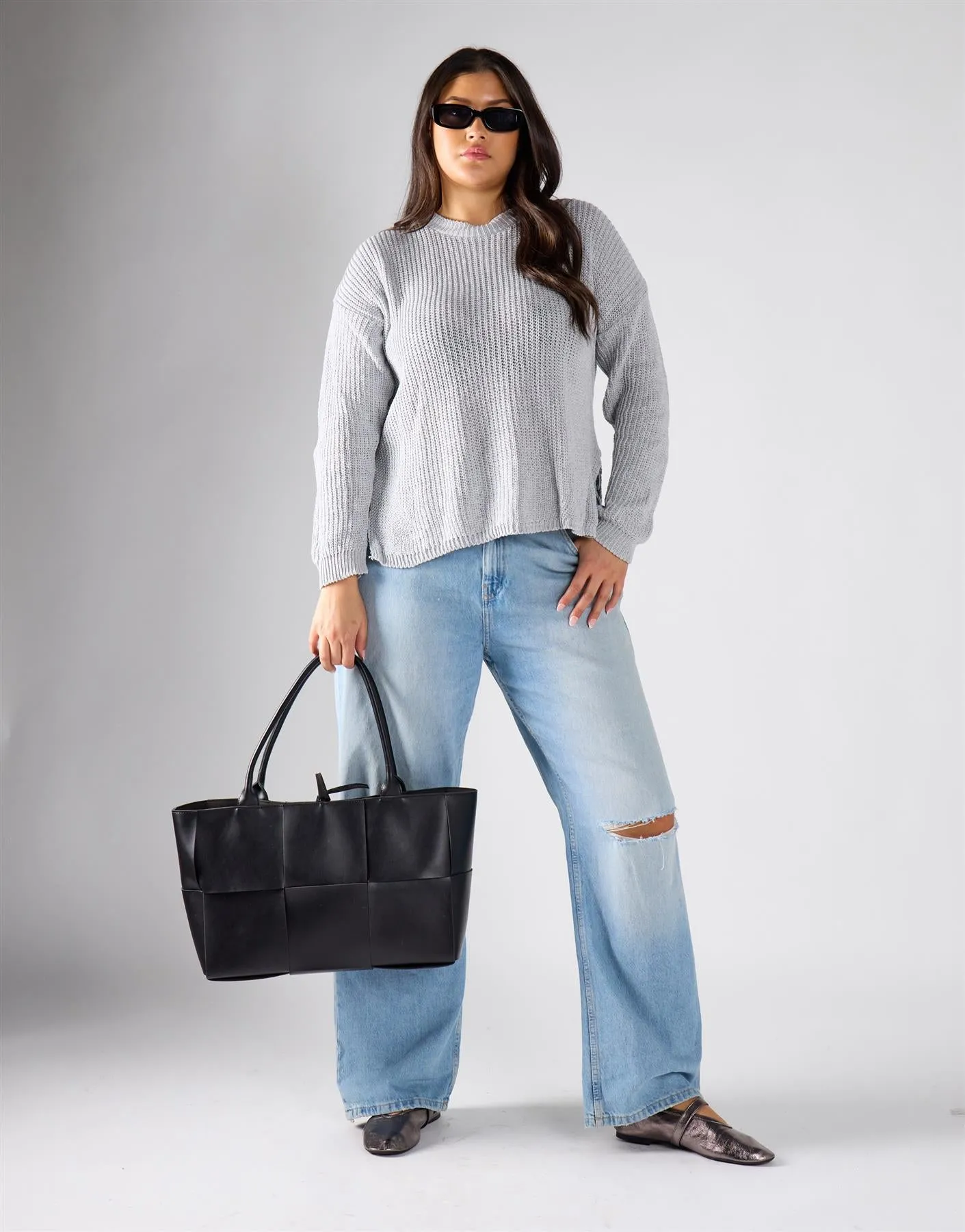 Glamorous Curve Grey Marl Knitwear Jumper sold by Glamorous