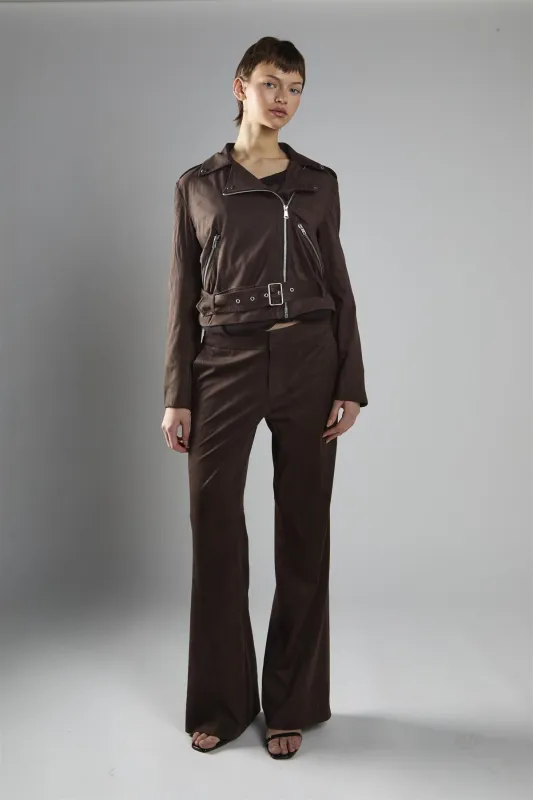 Brown Long Sleeve Biker Jacket made by Glamorous