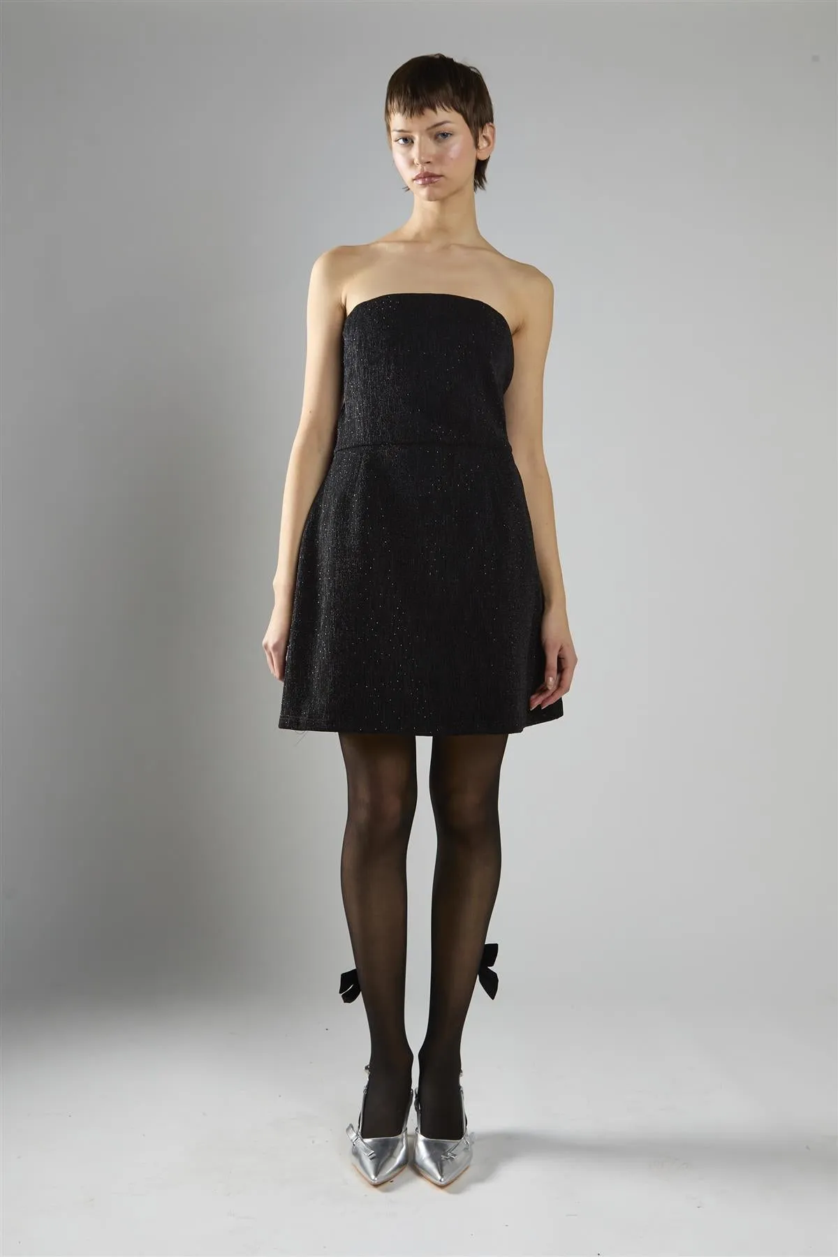Black-Glitter A-Line Bandeau Mini-Dress sold by Glamorous product image thumbnail 5