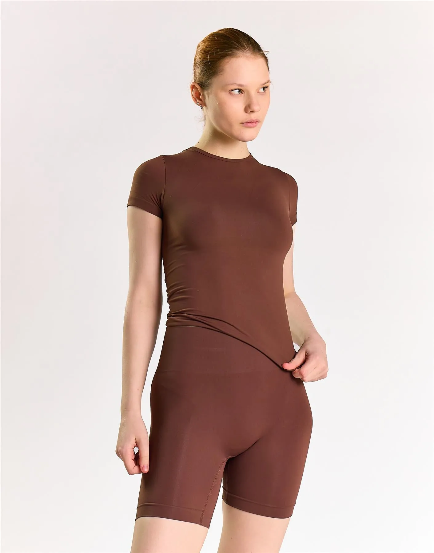 Agon Women's Coffee Activewear Shorts sold by Glamorous
