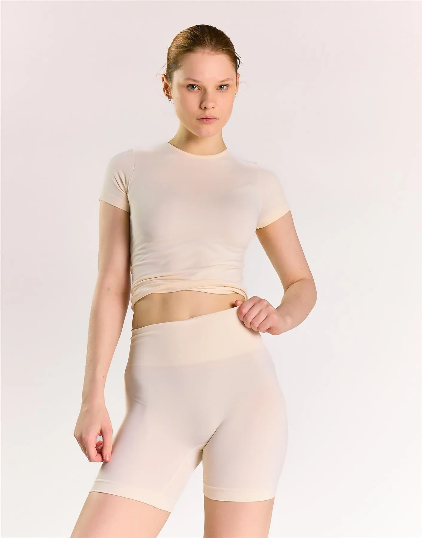 Agon Women's Off White Activewear Shorts sold by Glamorous