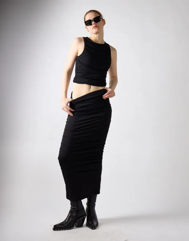 Black Bodycon Midi Skirt made by Glamorous