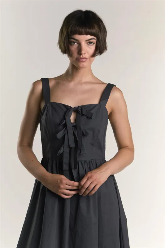 Dark Grey Bow Front Midaxi Dress made by Glamorous