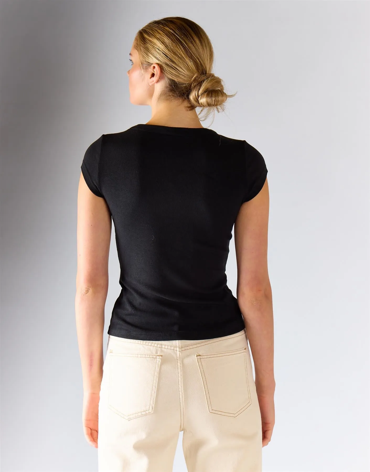 Black Knitted Button Front Top sold by Glamorous product image thumbnail 4