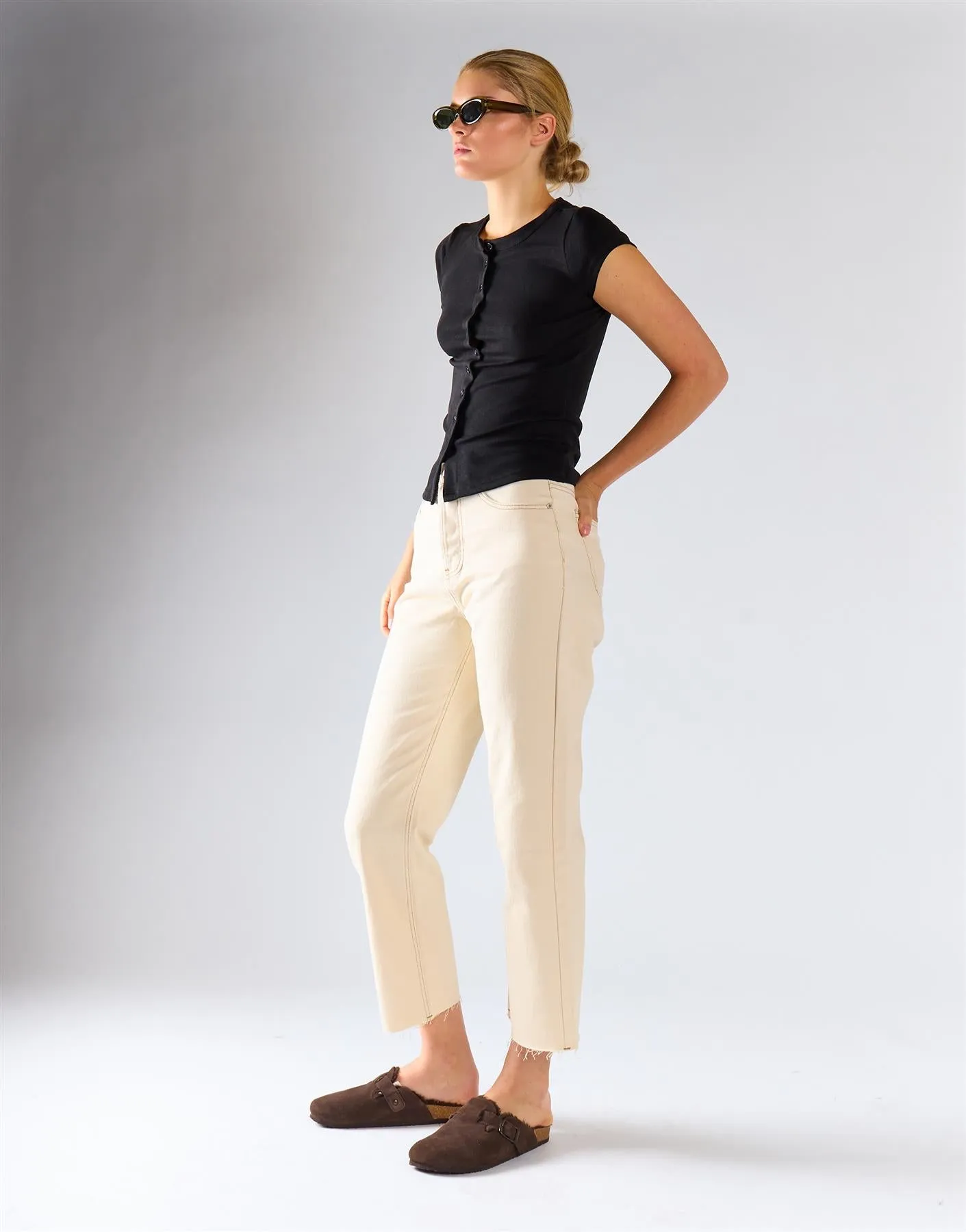 Black Knitted Button Front Top sold by Glamorous product image thumbnail 2