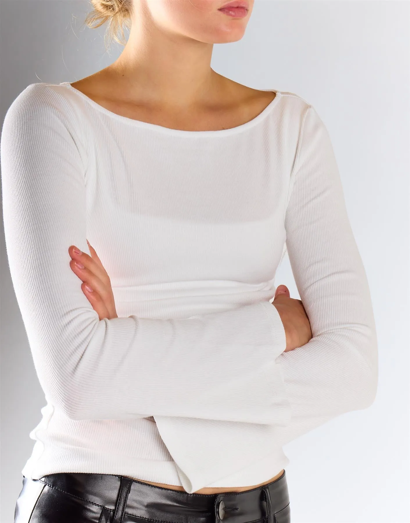 White Top With Long Sleeves sold by Glamorous product image thumbnail 3