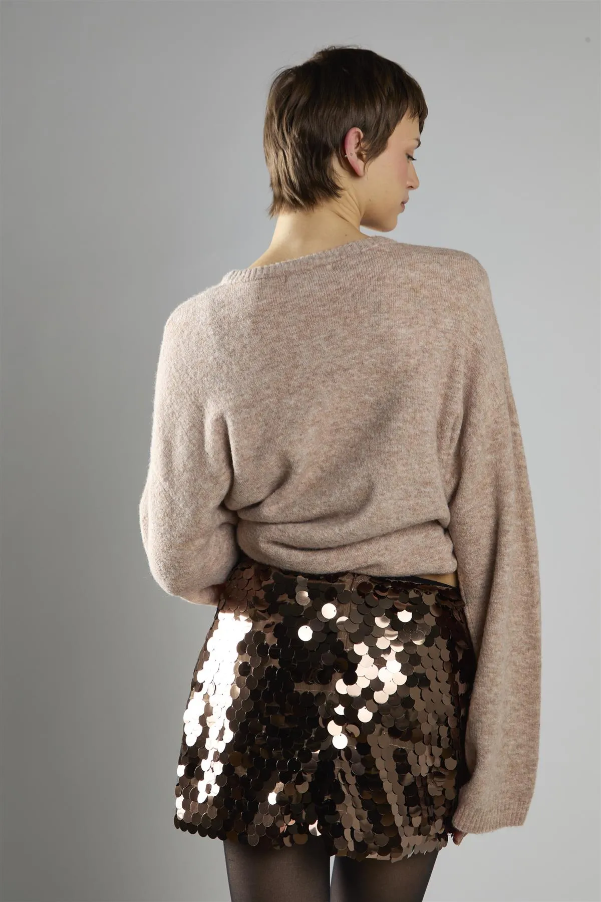 Brown-Disc-Sequin Mini-Skirts sold by Glamorous product image thumbnail 2