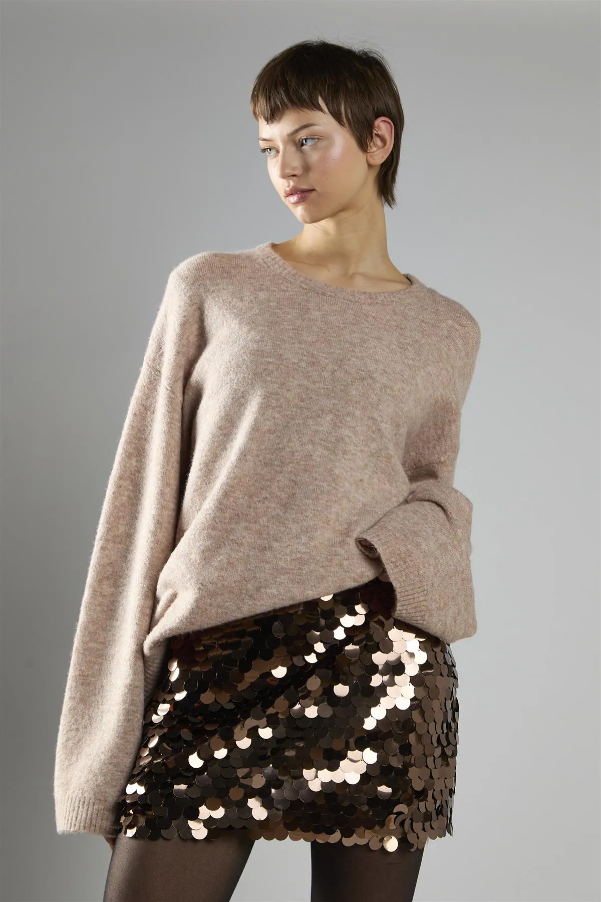 Brown-Disc-Sequin Mini-Skirts sold by Glamorous product image thumbnail 4