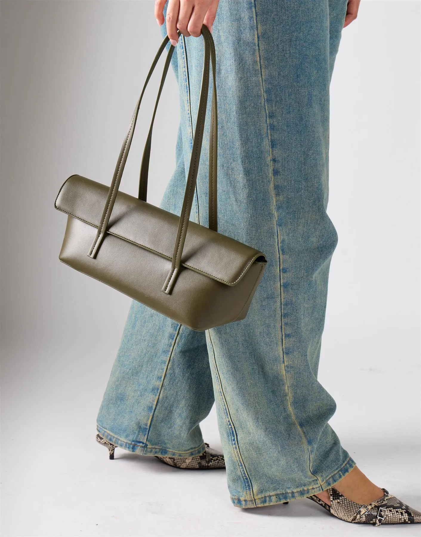 Rectangle Flap Shoulder Bag - Olive sold by Glamorous product image thumbnail 2