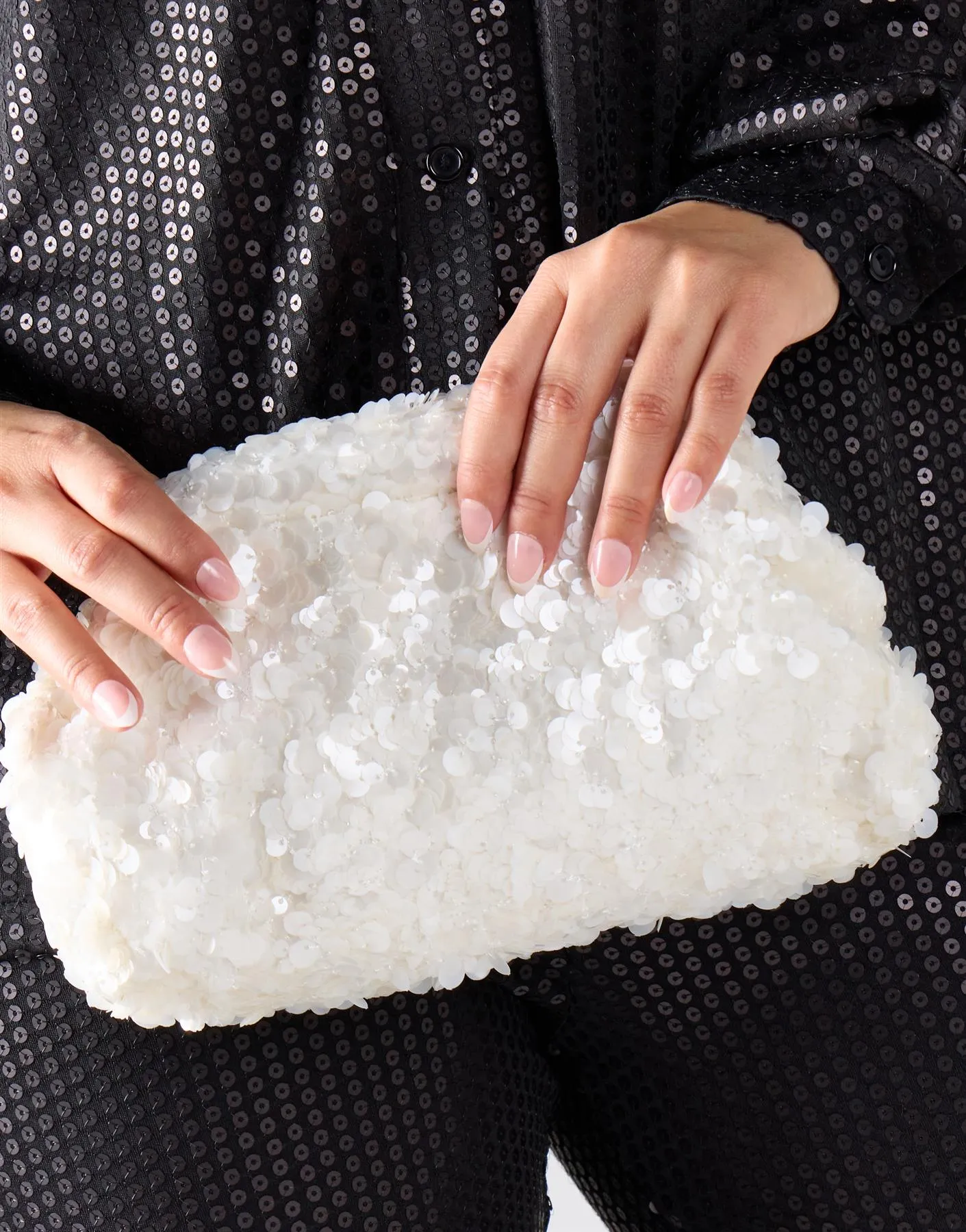 Sequin Cloud Clutch - White sold by Glamorous product image thumbnail 2