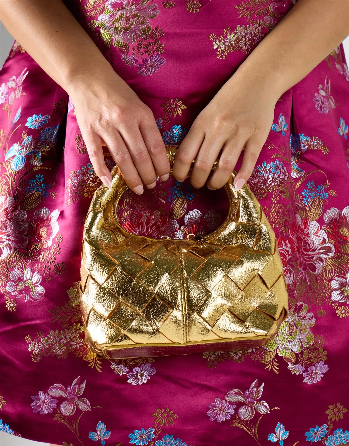 Woven Mini Handbag - Gold sold by Glamorous