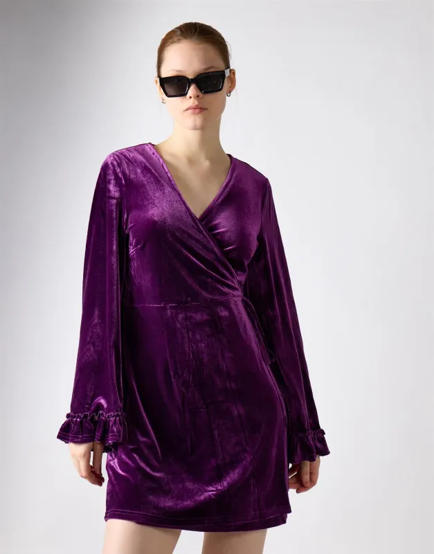Wine Mini Wrap Dress made by Glamorous
